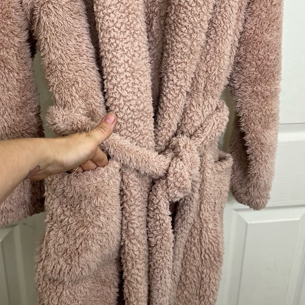 Natori Plush Lounge Cardigan Robe Fuzzy Teddy Sherpa in Rose Size L/XL - Picture 9 of 13